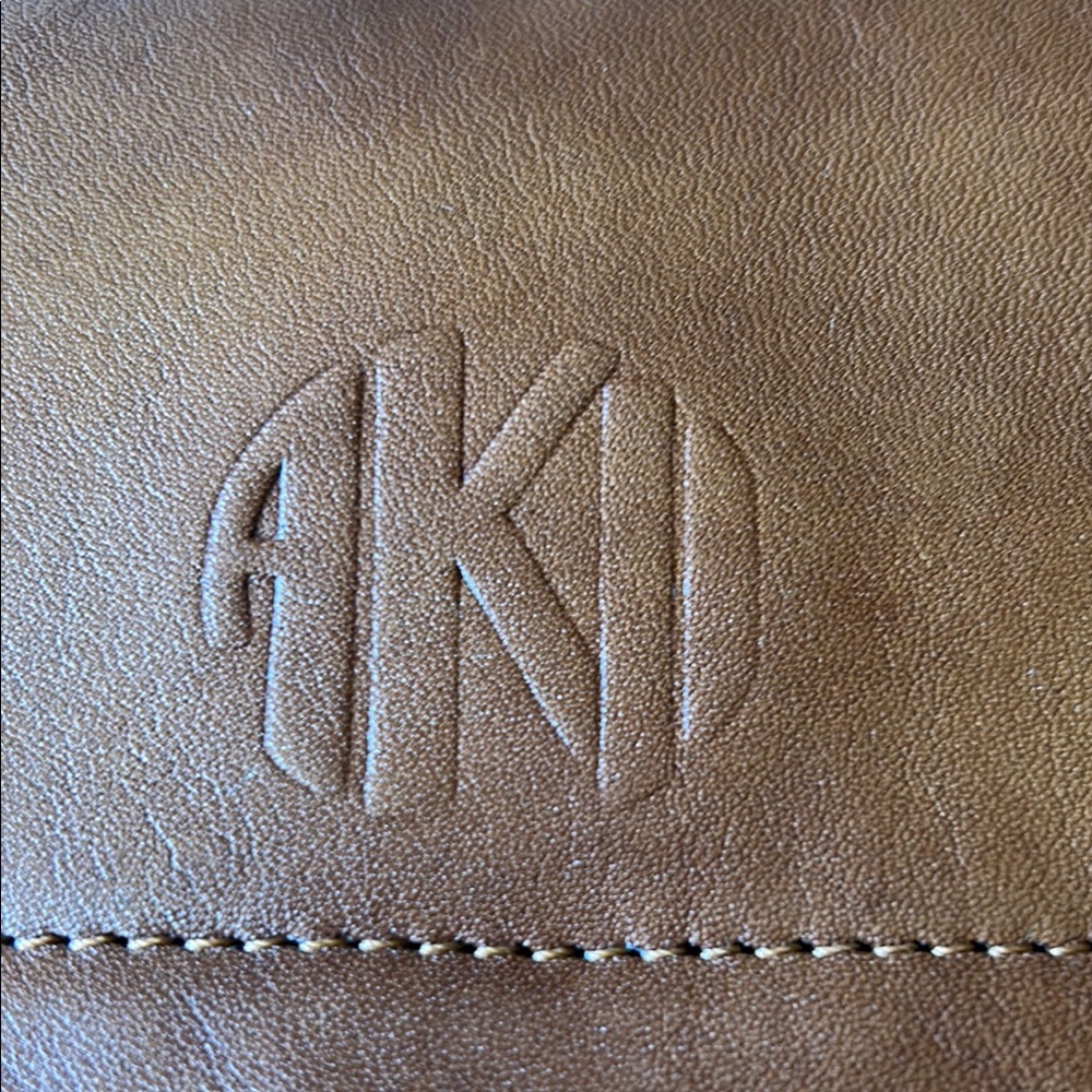 Vintage Anne Klein II Monogram Leather Messenger Flap Bag - Picture 3 of 15